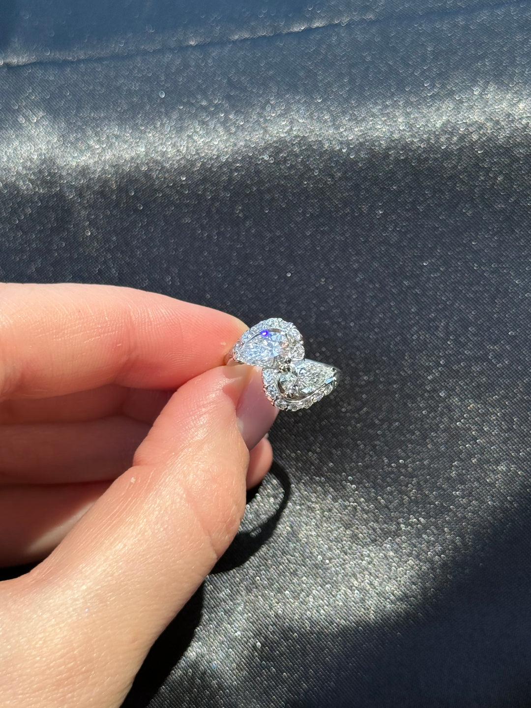 1.80 ct. Lab-grown Pear Shape Diamond Ring Platinum 2.10g