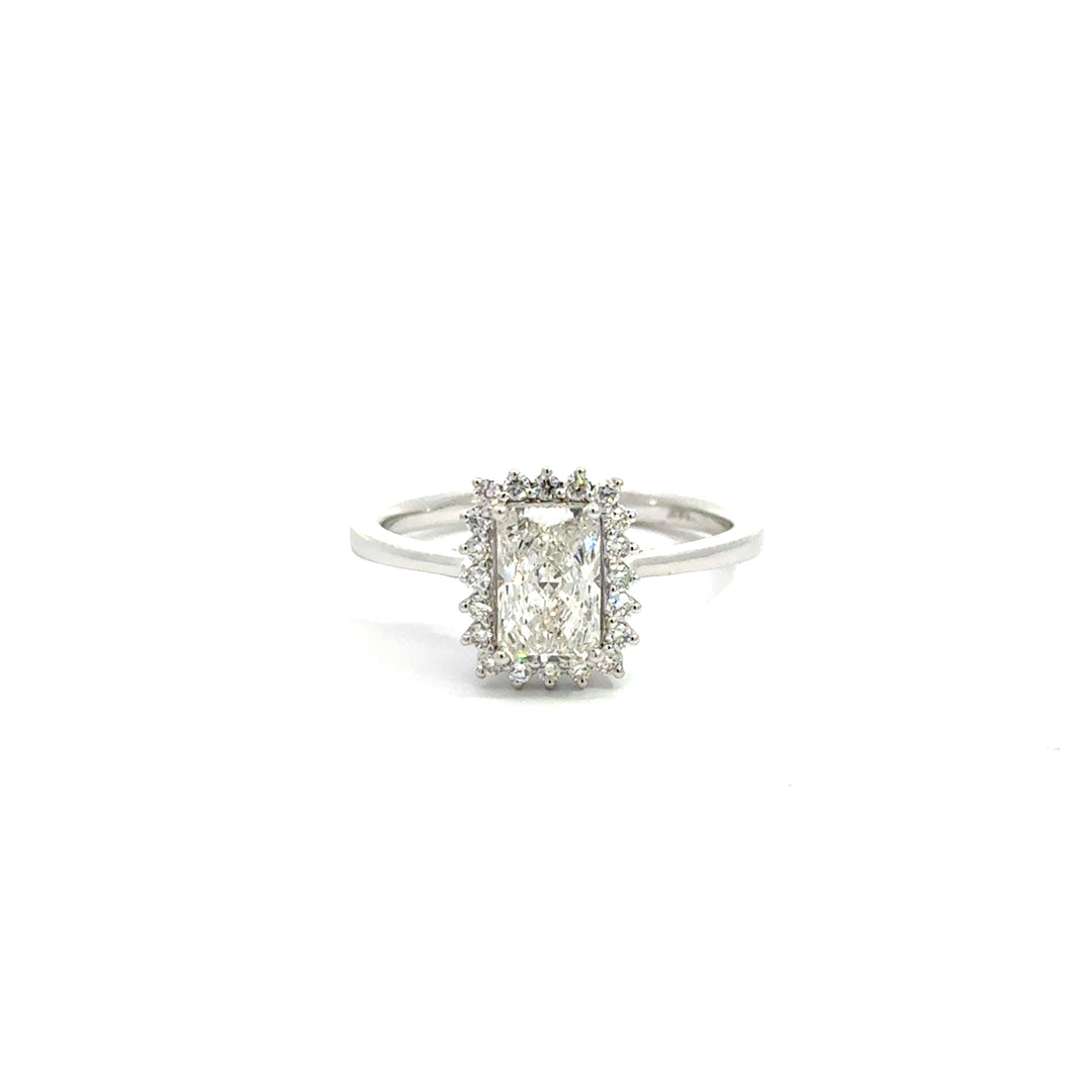 1.21 ct. Lab-grown Emerald Diamond Ring 14K White gold