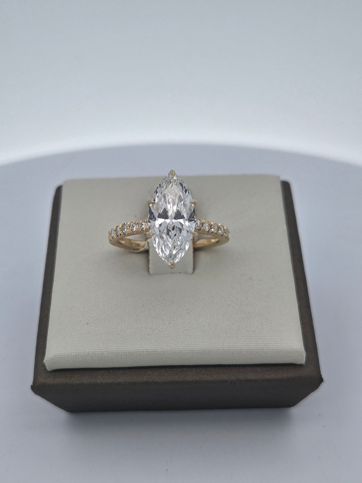 LAB ring MQ DIA 3.45ct E-F/VS1 14KYG 3.40g size:7.5