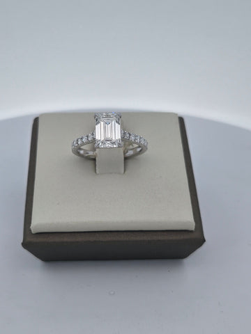 LAB ring EM DIA 2.85ct E-F/VS1 14KWG 3.5g size:7