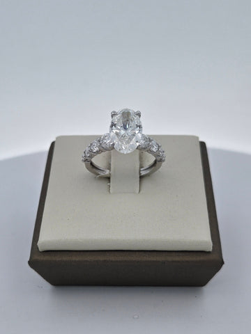 LAB ring OV DIA 3.06 /1.1ct F/VS1 10KW 3.1g size:7 YC