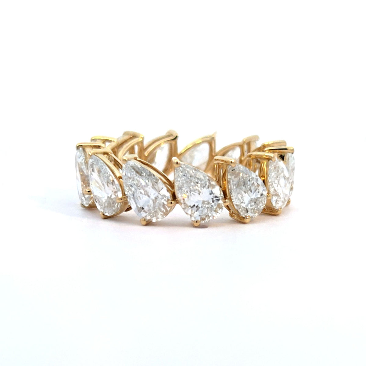 LAB ring PEAR 6.60ct E-F/VS1 14YG 3.87g size:7