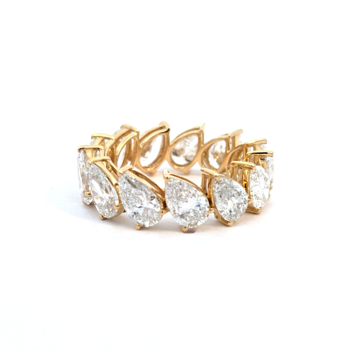 LAB ring PEAR 6.60ct E-F/VS1 14YG 3.87g size:7
