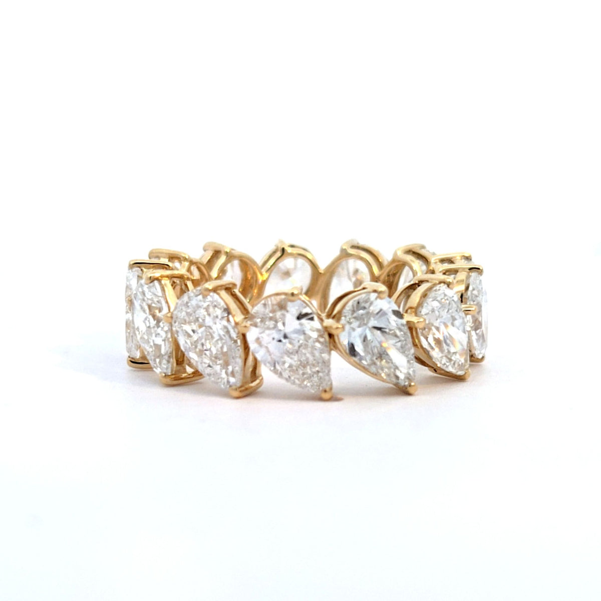 LAB ring PEAR 6.60ct E-F/VS1 14YG 3.87g size:7