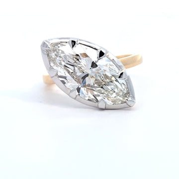 LAB ring MQ DIA 5.05ct E-F/VS 14KYG 4.26g size:7