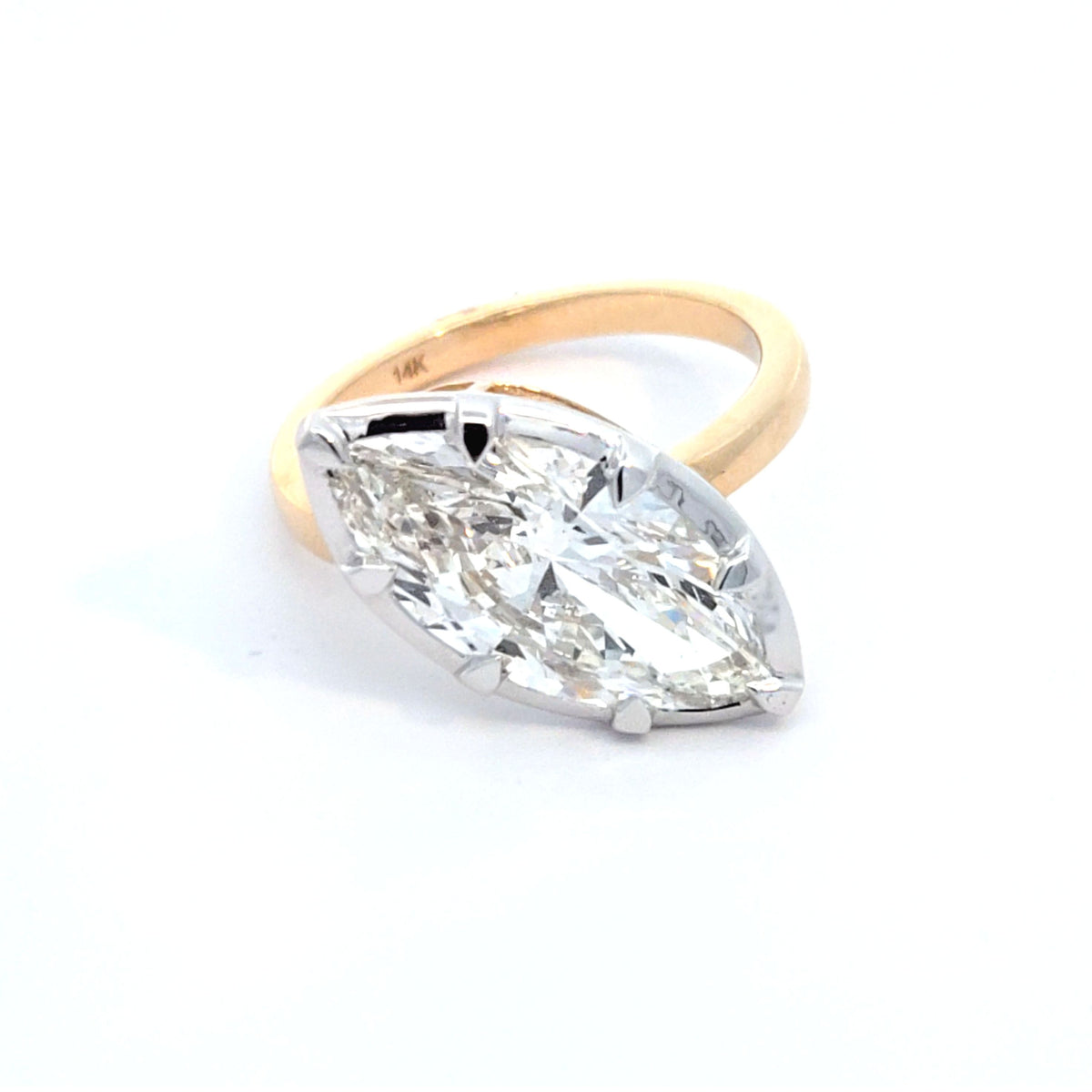 LAB ring MQ DIA 5.05ct E-F/VS 14KYG 4.26g size:7
