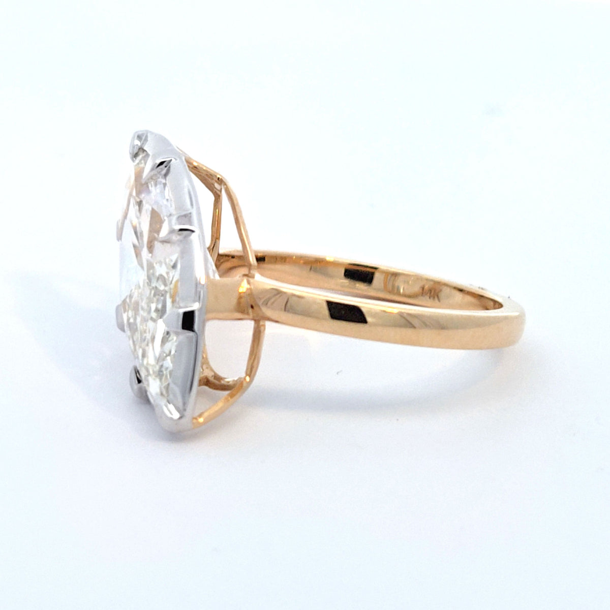 LAB ring MQ DIA 5.05ct E-F/VS 14KYG 4.26g size:7
