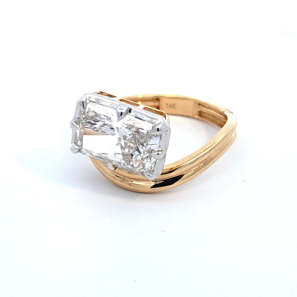 LAB ring RAD DIA 3.1ct E-F/VS 14KYG 3.27g size:7
