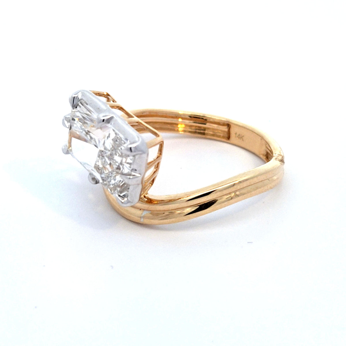 LAB ring RAD DIA 3.1ct E-F/VS 14KYG 3.27g size:7