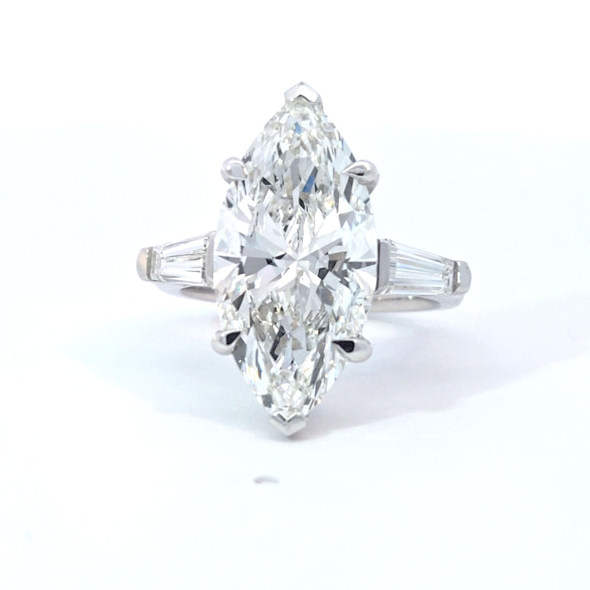 LAB ring MQ DIA 7.89ct E-F/VS1 14KYG 5.16g size:7 YC