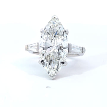 LAB ring MQ DIA 7.89ct E-F/VS1 14KYG 5.16g size:7 YC