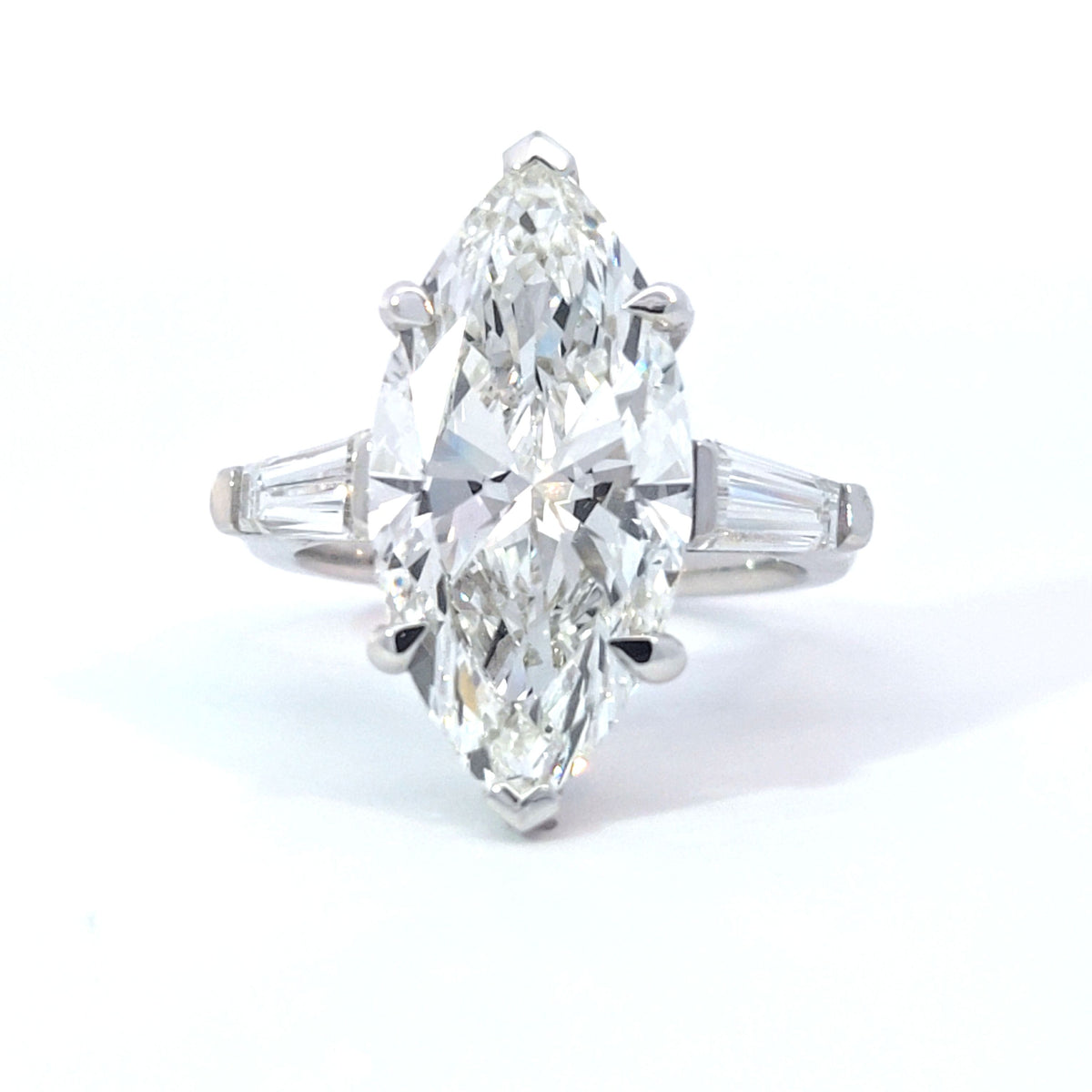 LAB ring MQ DIA 7.89ct E-F/VS1 14KYG 5.16g size:7 YC