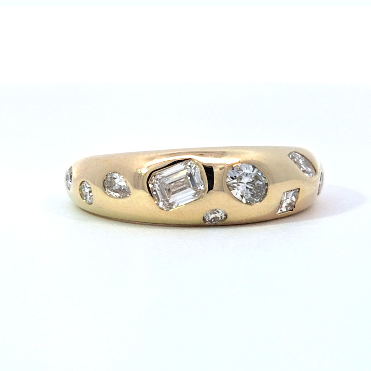 LAB ring MULTI 0.72ct E-F/VS1 14KY 4.15g size:7