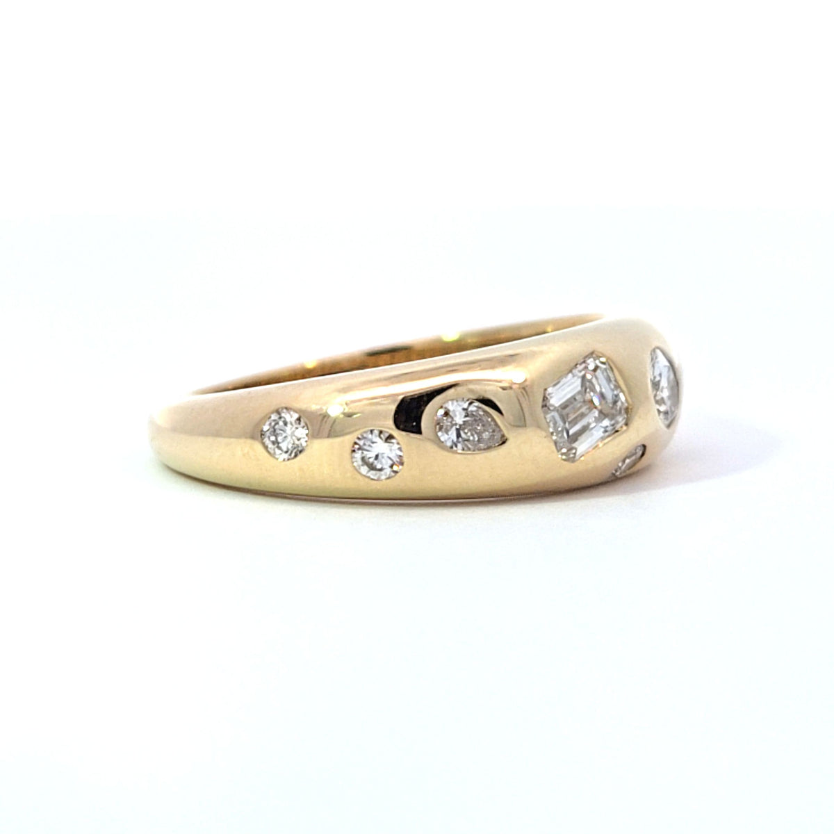 LAB ring MULTI 0.72ct E-F/VS1 14KY 4.15g size:7