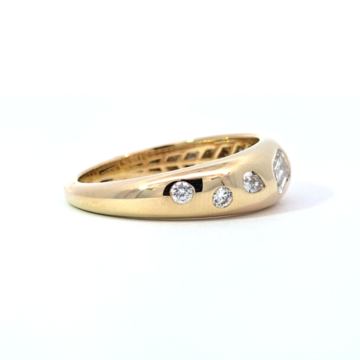 LAB ring MULTI 0.72ct E-F/VS1 14KY 4.15g size:7