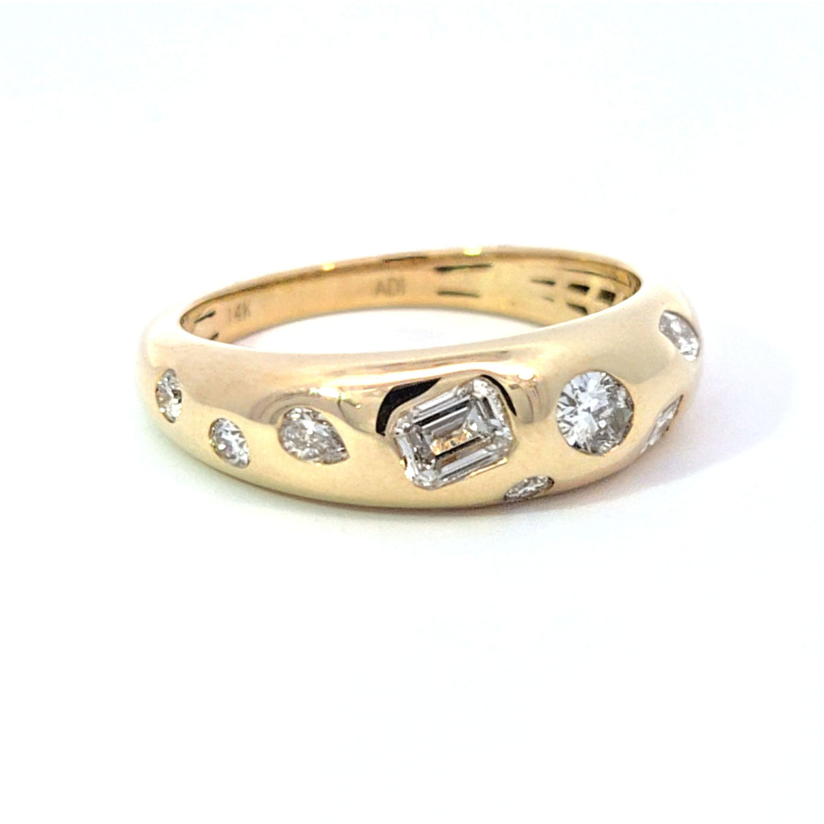 LAB ring MULTI 0.72ct E-F/VS1 14KY 4.15g size:7