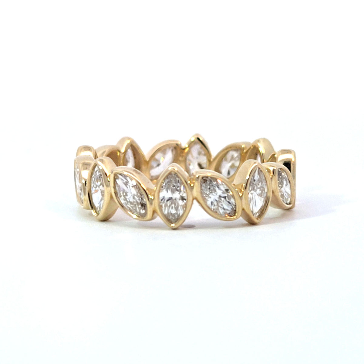 LAB ring MQ DIA 1.91ct E-F/VS1 14KYG 2.85g size:7.5