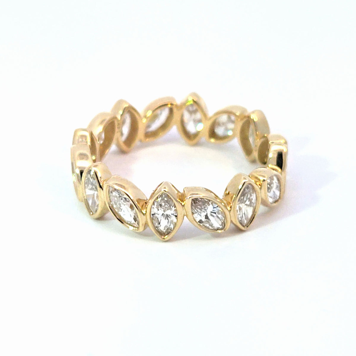 LAB ring MQ DIA 1.91ct E-F/VS1 14KYG 2.85g size:7.5