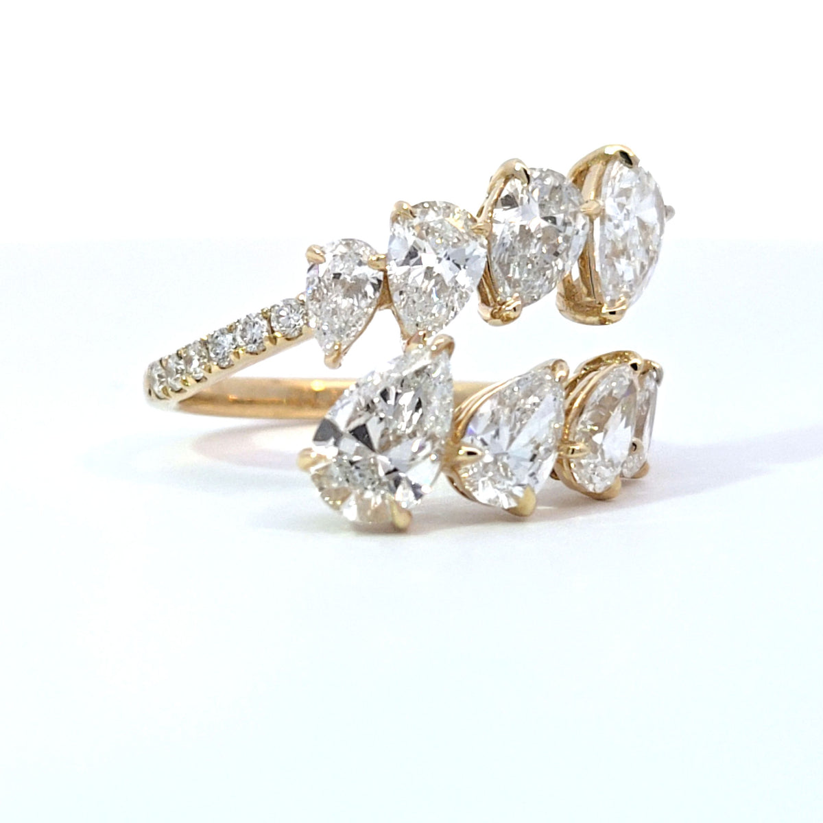 LAB ring PE 3.71ct E-F/VS1 14KYG 3.11g size:7