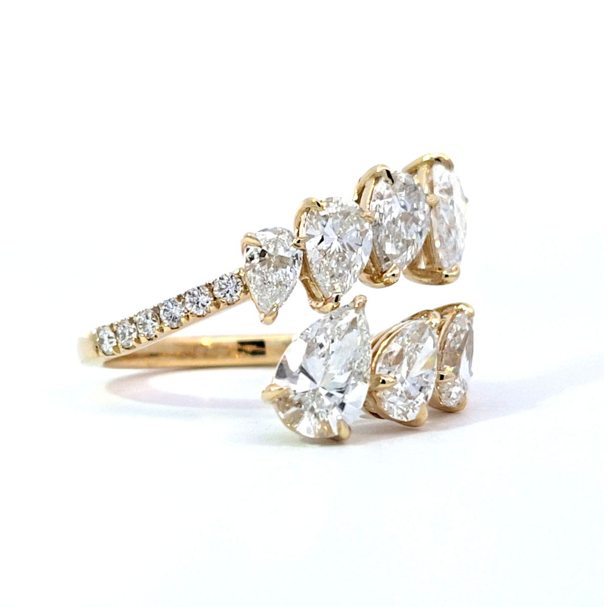 LAB ring PE 3.71ct E-F/VS1 14KYG 3.11g size:7