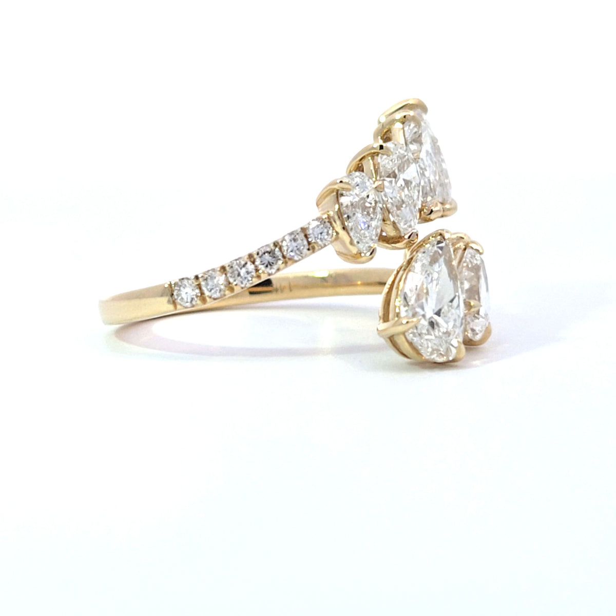 LAB ring PE 3.71ct E-F/VS1 14KYG 3.11g size:7