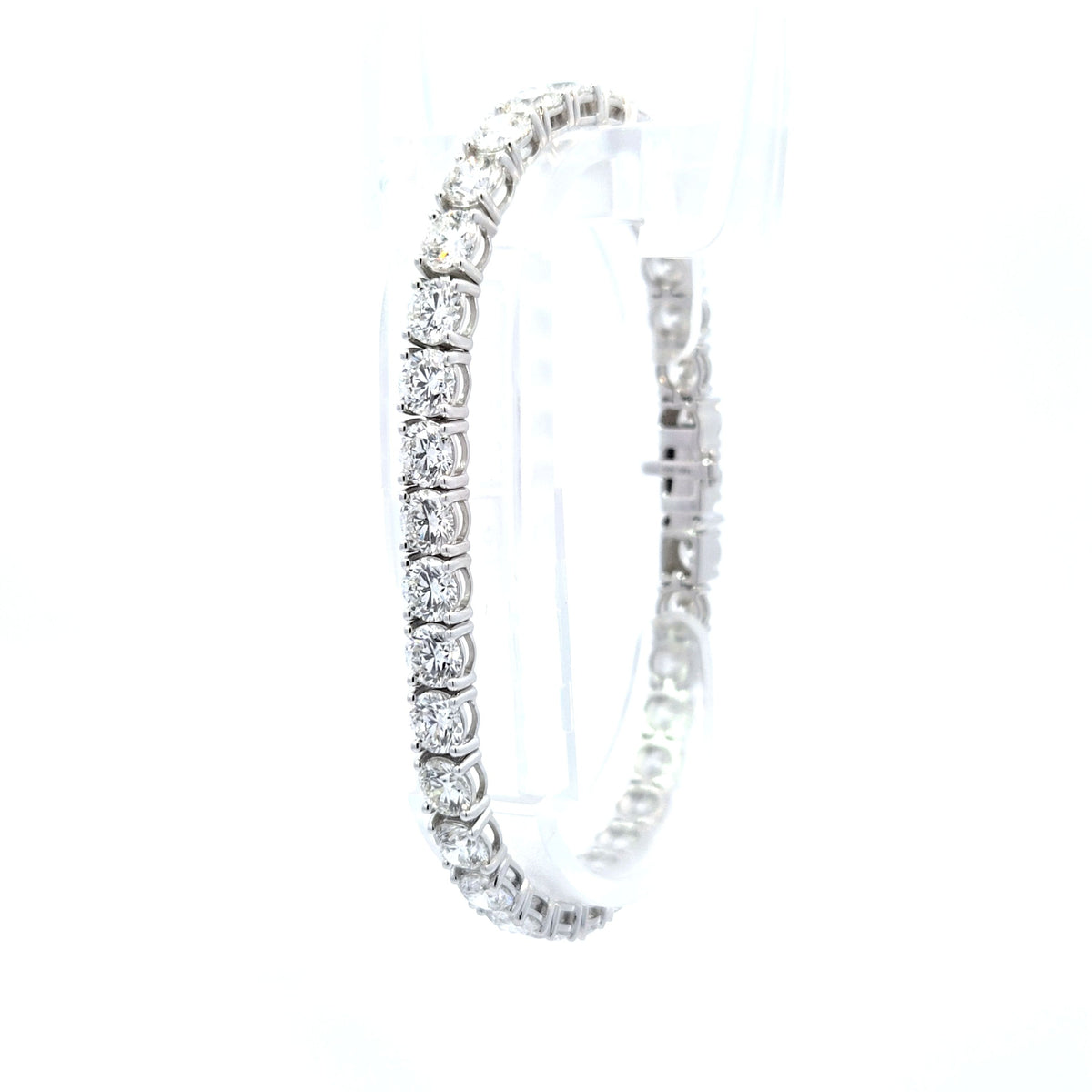 LAB brac RD DIA 15.18ct E-F/VS1 14KWY 11.52g sz-7.0