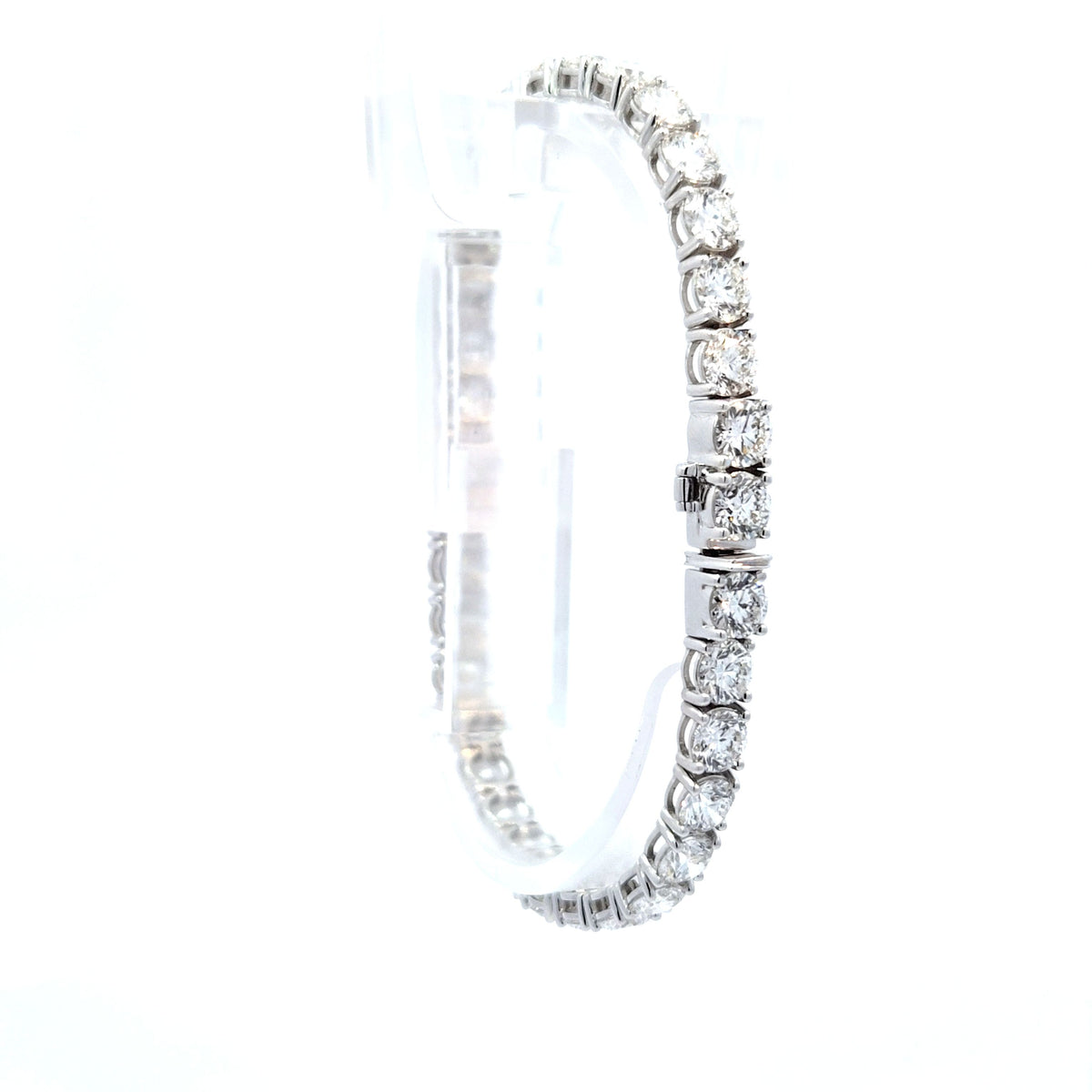 LAB brac RD DIA 15.18ct E-F/VS1 14KWY 11.52g sz-7.0
