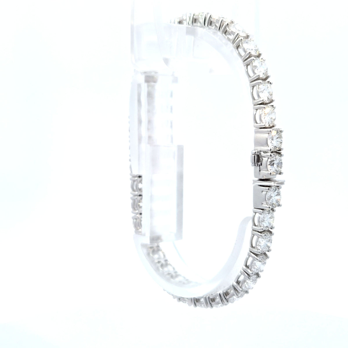 LAB brac RD DIA 15.18ct E-F/VS1 14KWY 11.52g sz-7.0