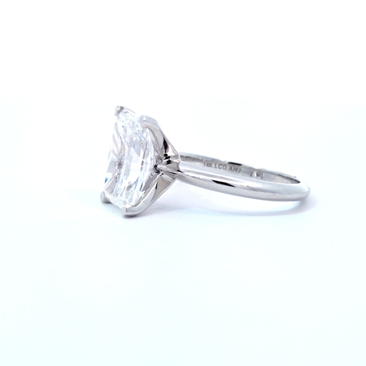 LAB ring RAD DIA 4.00ct E-F/VS1 14KWG 3.6g size:7