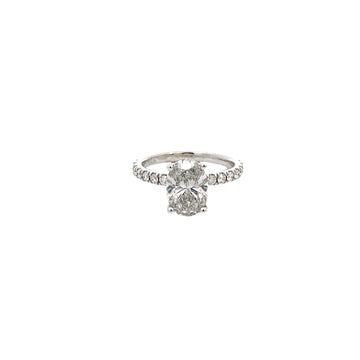 Lab Diamond Oval Ring 2.22ct | 14K White Gold