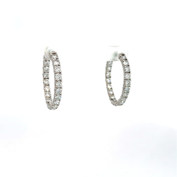 Elegant Lab Diamond Hoop Earrings