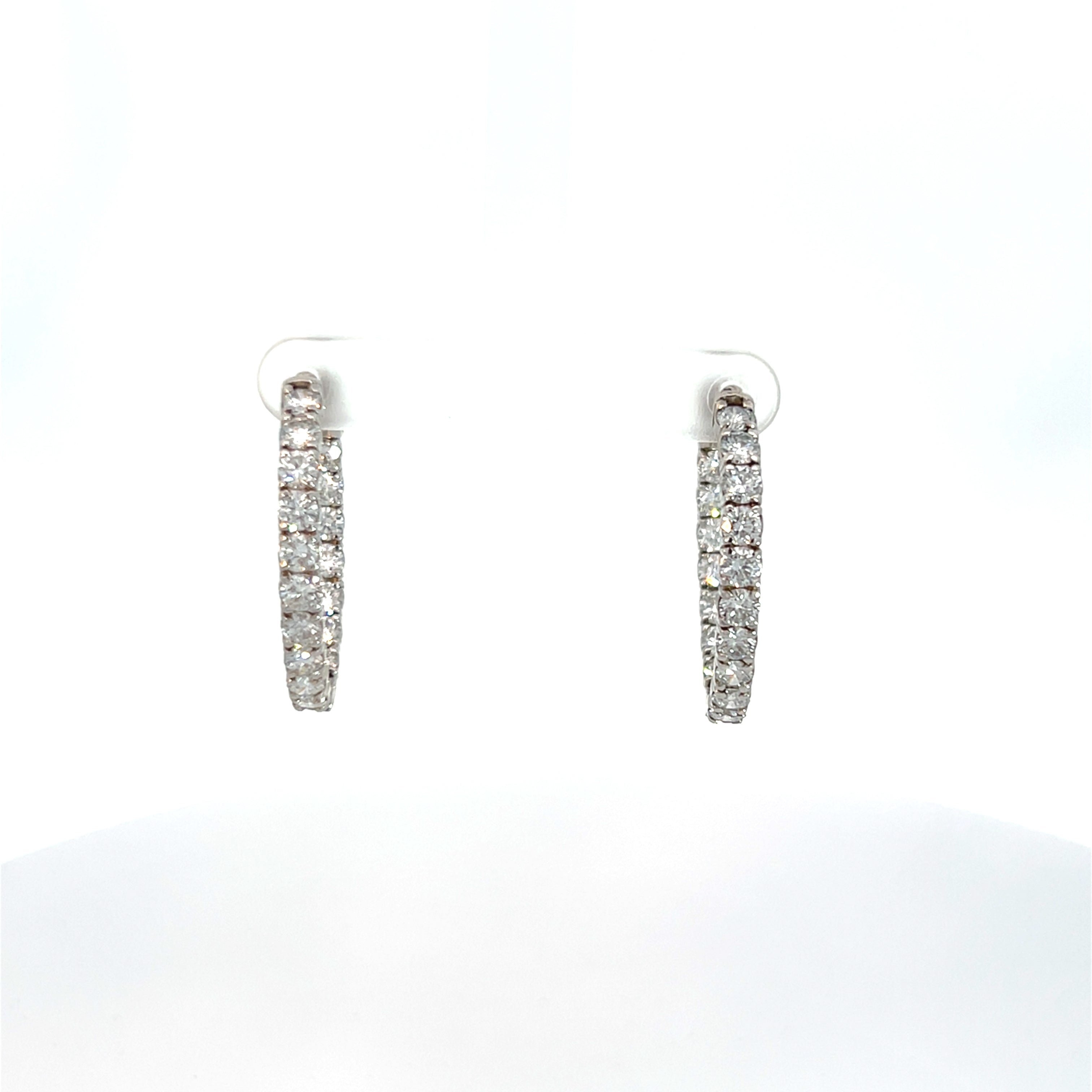 Elegant Lab Diamond Hoop Earrings