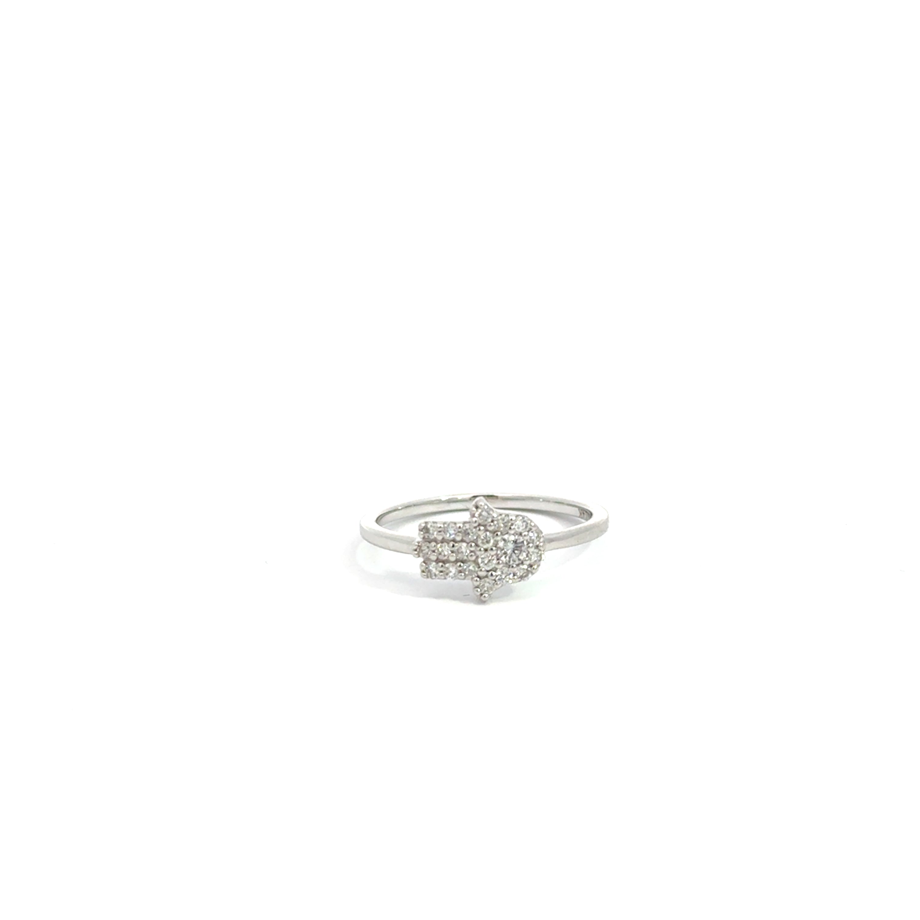 Elegant Silver Hamsa Ring