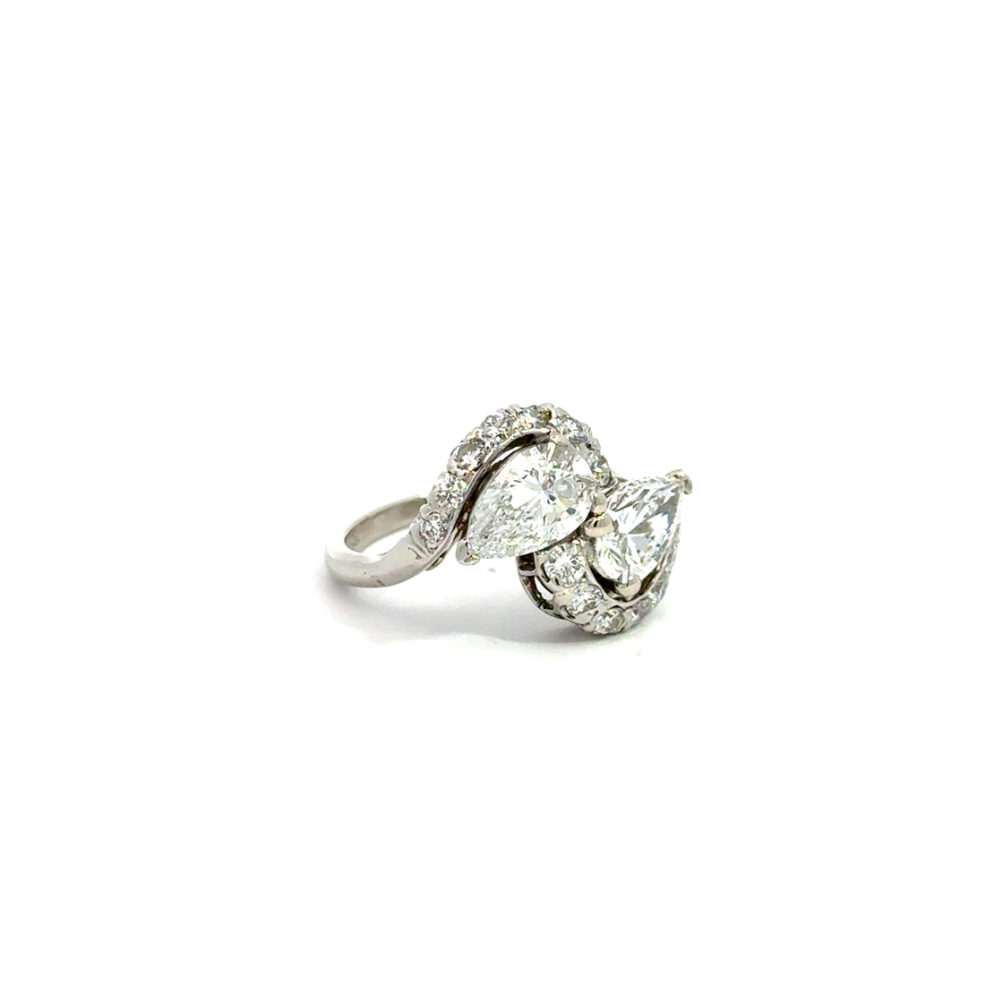 1.80 ct. Lab-grown Pear Shape  Diamond Ring Platinum 2.10g
