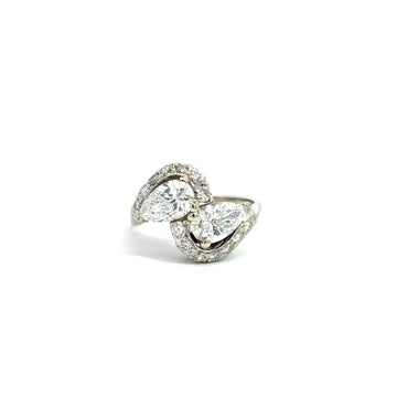 1.80 ct. Lab-grown Pear Shape  Diamond Ring Platinum 2.10g