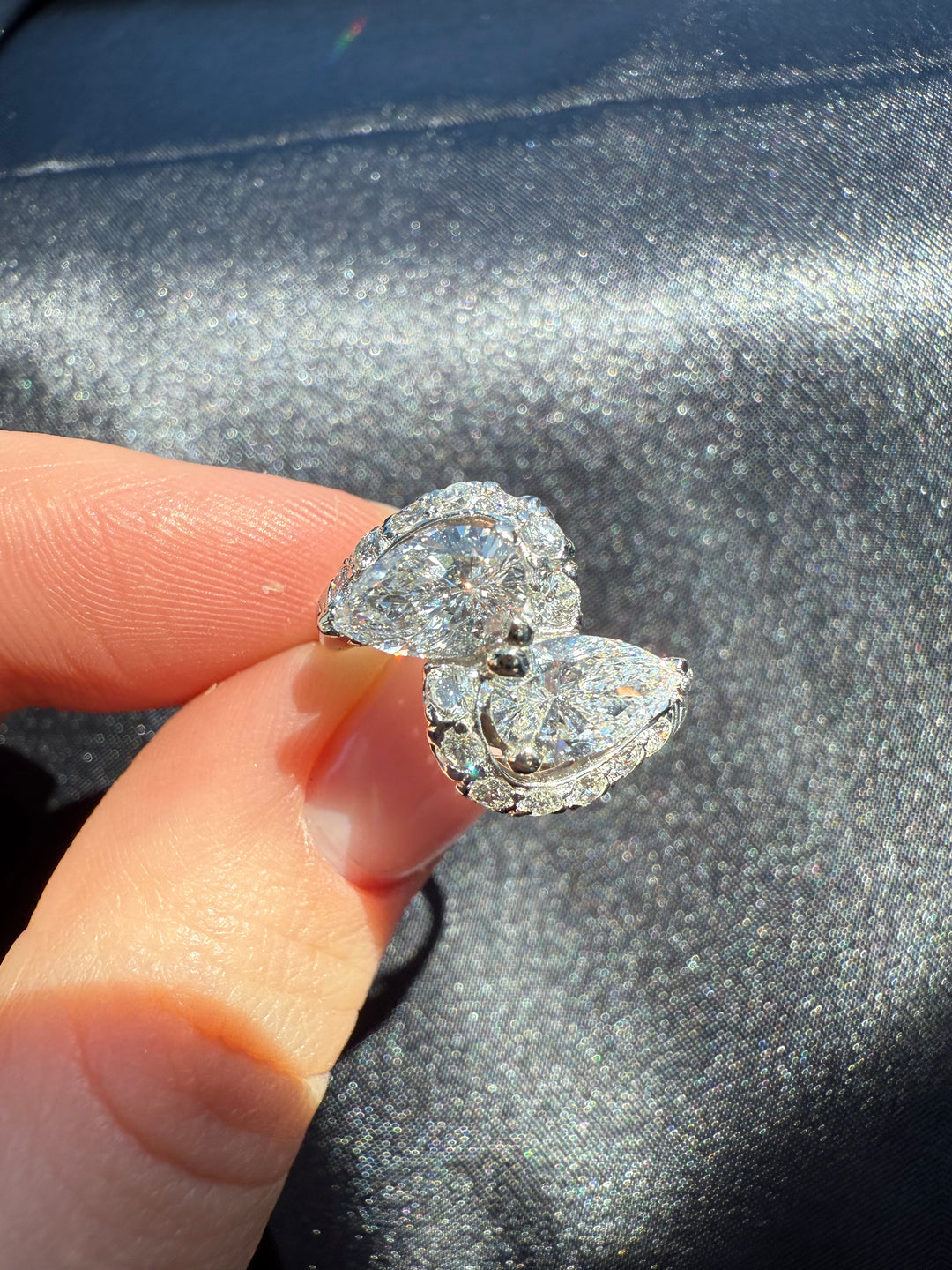 1.80 ct. Lab-grown Pear Shape  Diamond Ring Platinum 2.10g