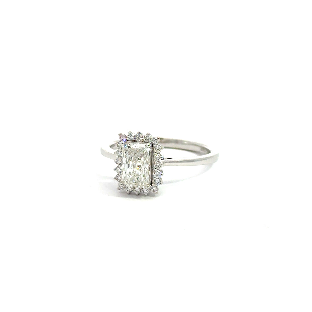 1.21 ct. Lab-grown Emerald Diamond Ring 14K White gold
