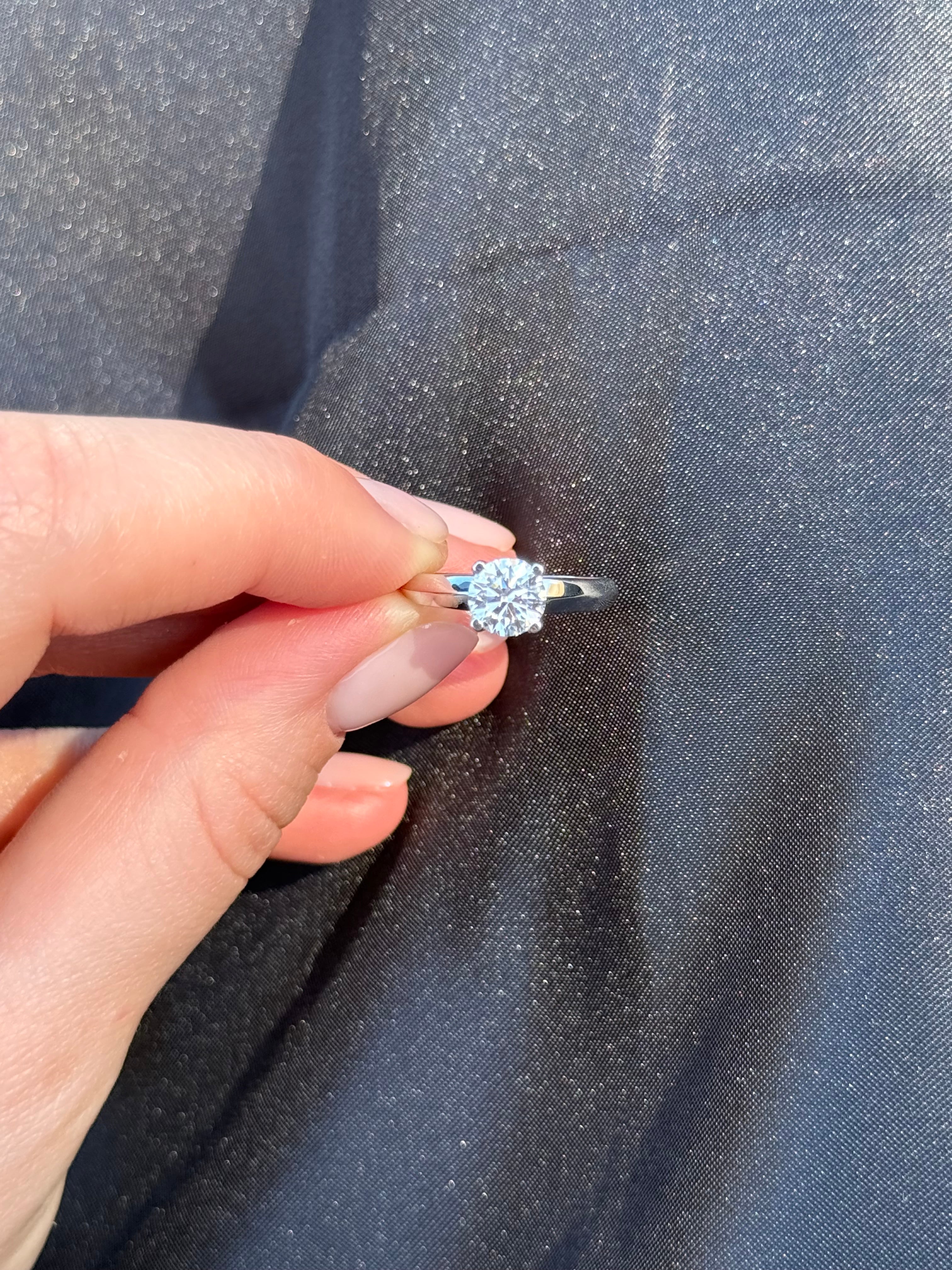 1.13 ct. Round IGI Certified Lab-grown Diamond Engagement Ring 14 K white gold