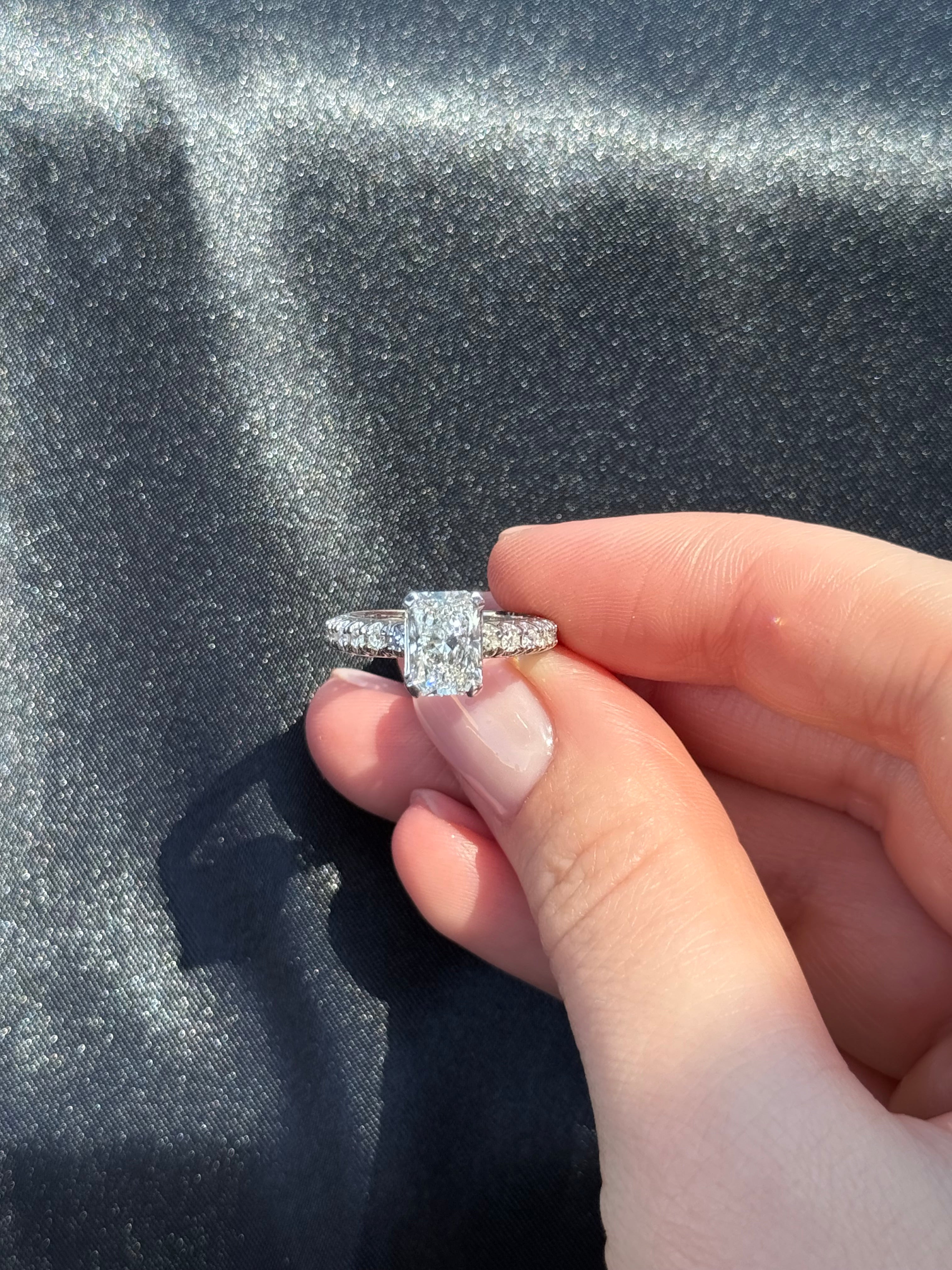 2.44 ct. IGI Certified Lab-grown Radiant Diamond Engagement Ring 14K White Gold