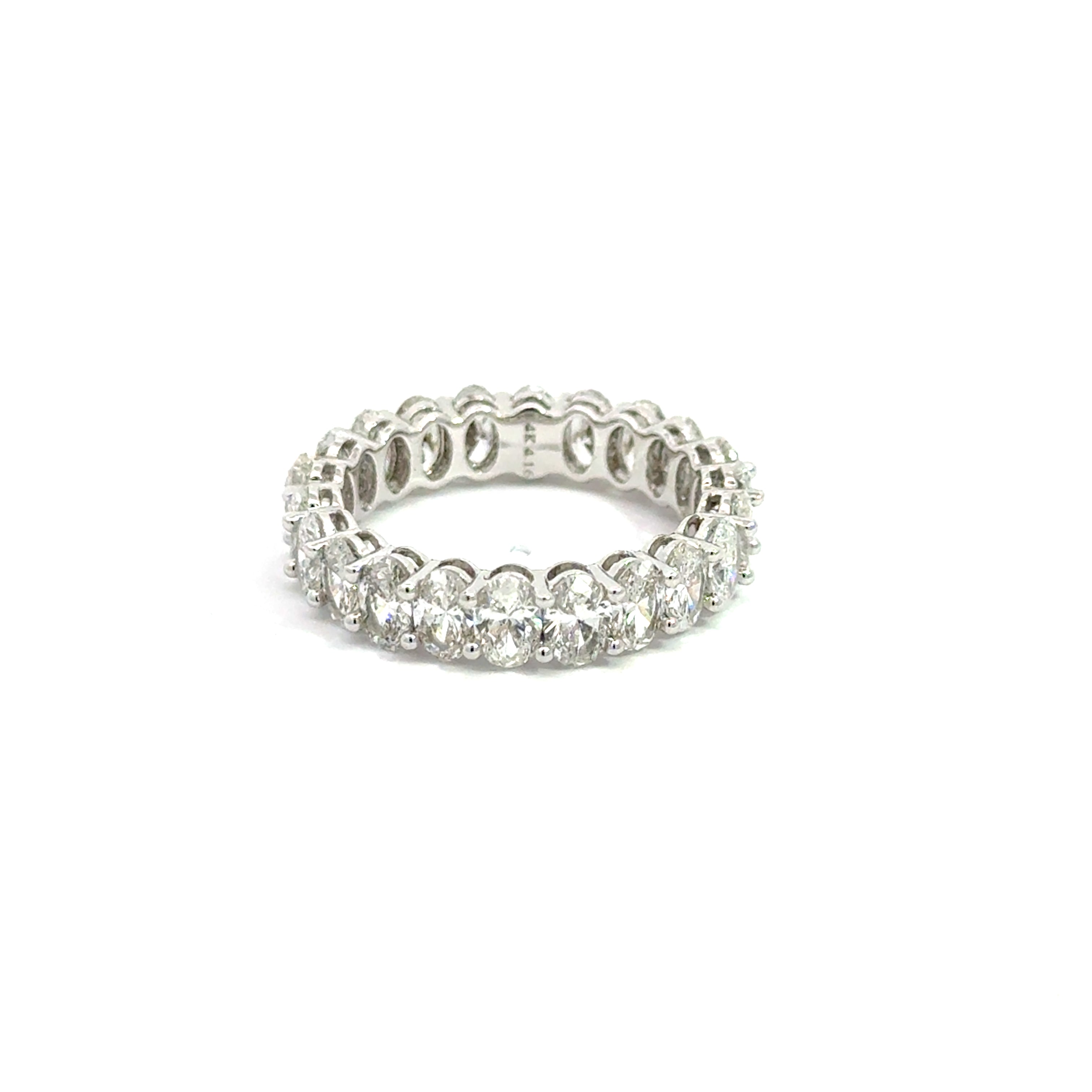 3.80 ct. Oval Lab-grown Diamond Eternity Ring 14K White gold