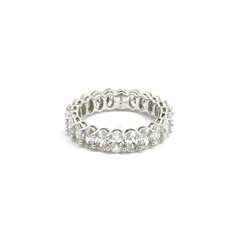 3.80 ct. Oval Lab-grown Diamond Eternity Ring 14K White gold