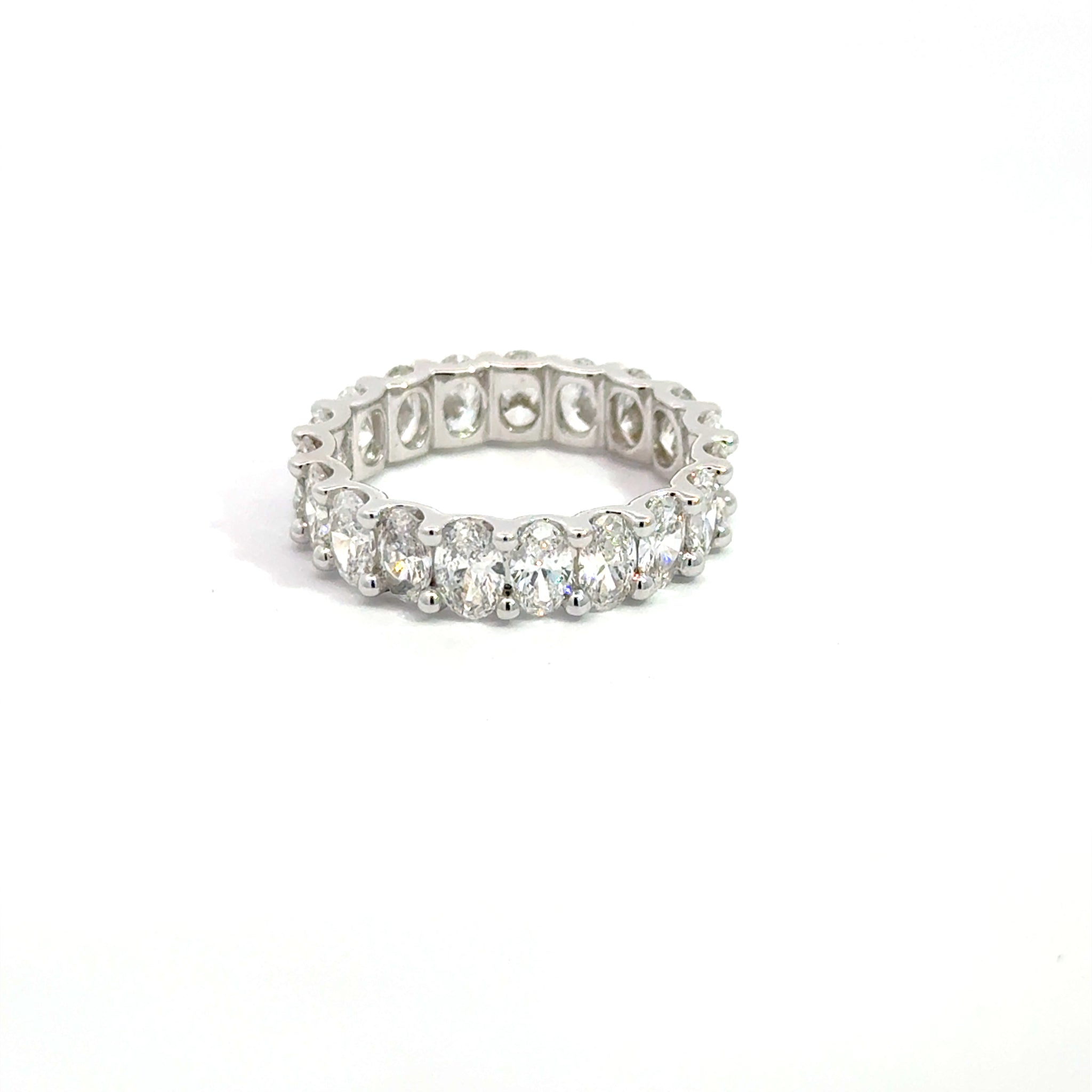 4.16 ct. Oval Lab-grown Diamond Eternity Ring 14K White gold