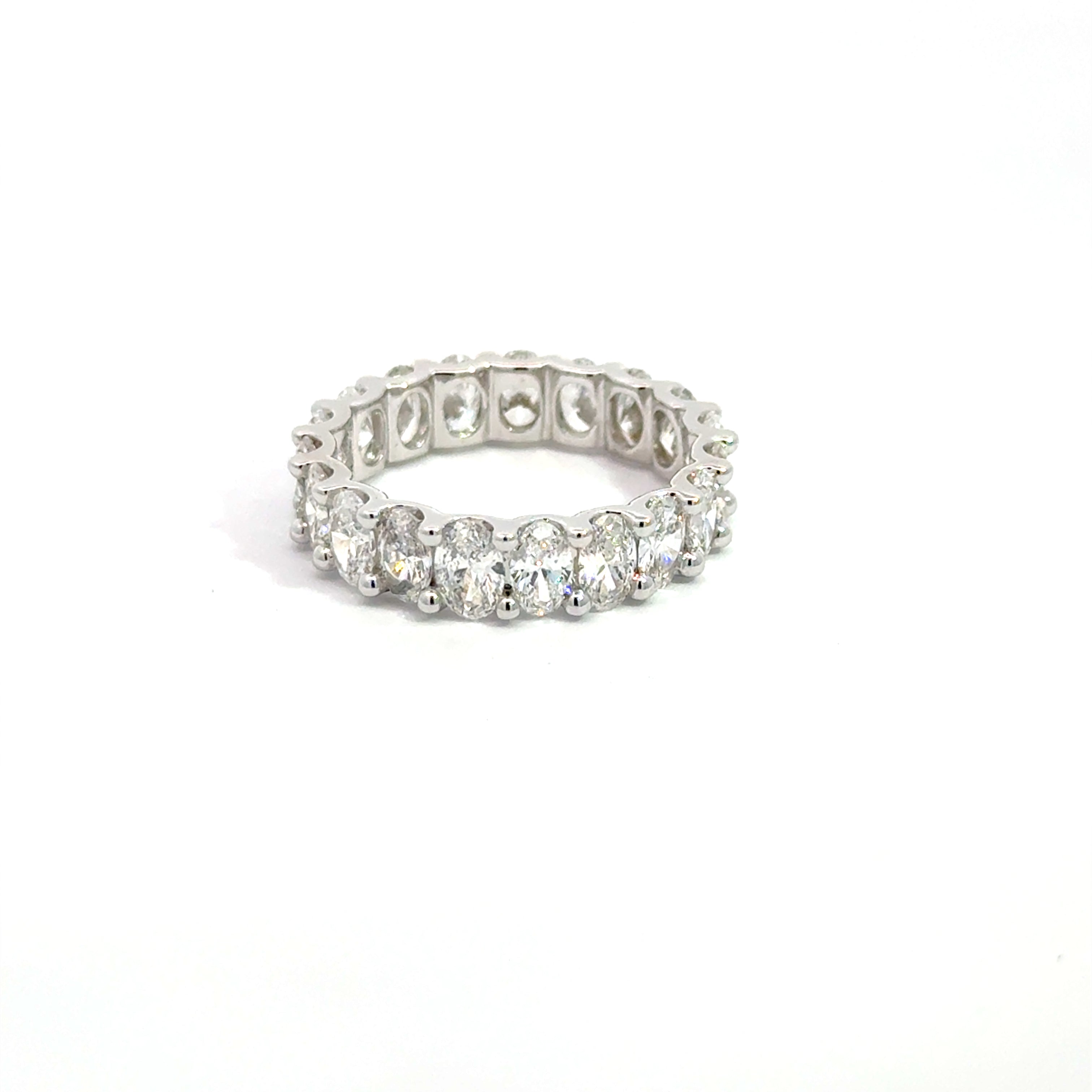 4.16 ct. Oval Lab-grown Diamond Eternity Ring 14K White gold