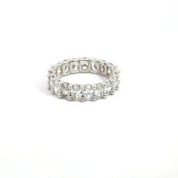 4.16 ct. Oval Lab-grown Diamond Eternity Ring 14K White gold