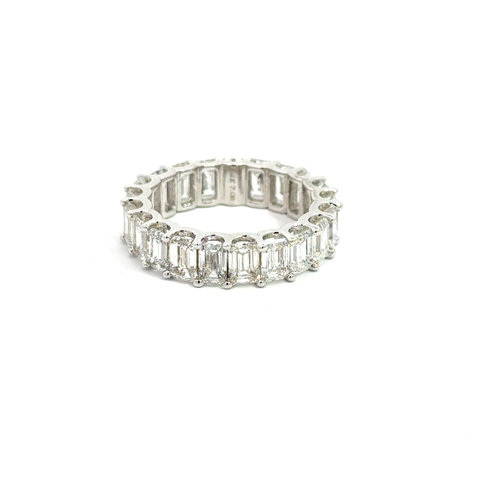 Lab-Grown Emerald-Cut Diamond Eternity Band · 6.91ct · 14K White Gold