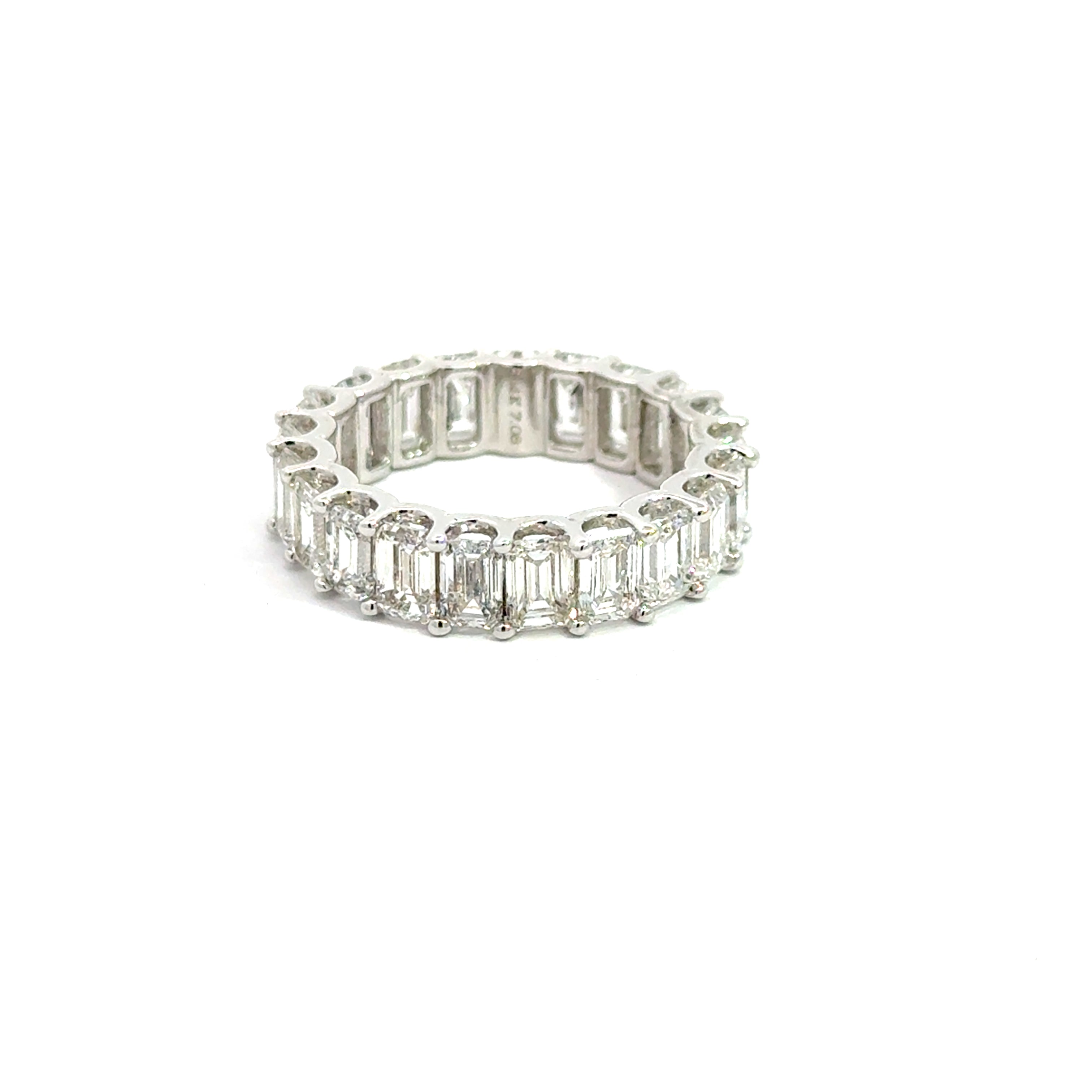 Elegant Emerald-Cut 6.91ct LAB Diamond Ring 14K White Gold
