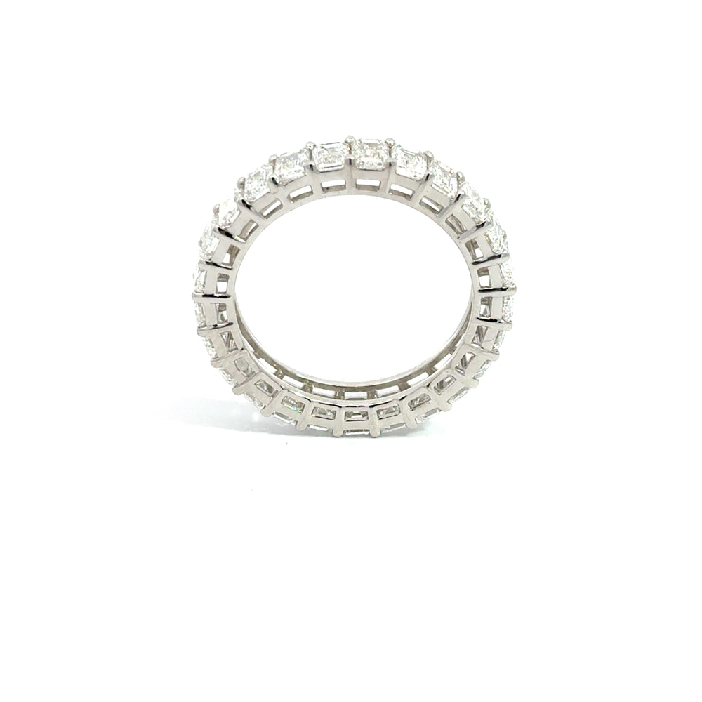 Lab Diamond Emerald Eternity Ring 4.19ct | 14K White Gold