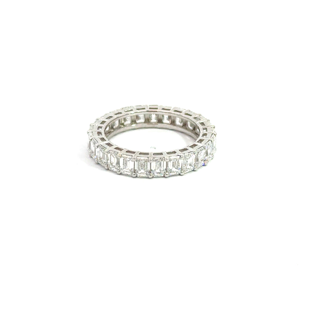 Lab Diamond Emerald Eternity Ring 4.19ct | 14K White Gold