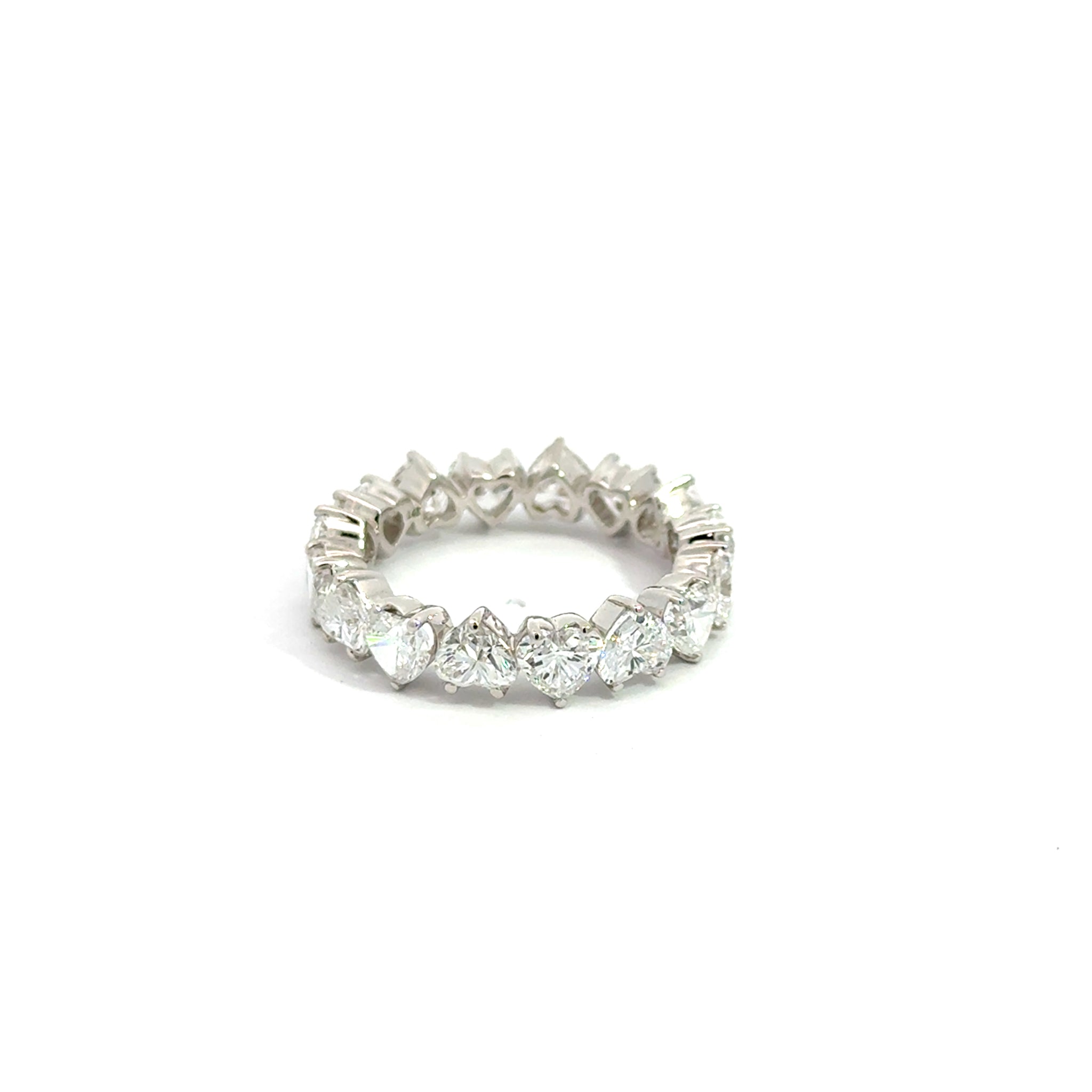 4.44 ct. Heart shape Lab-grown Diamond Eternity Ring 14K White Gold