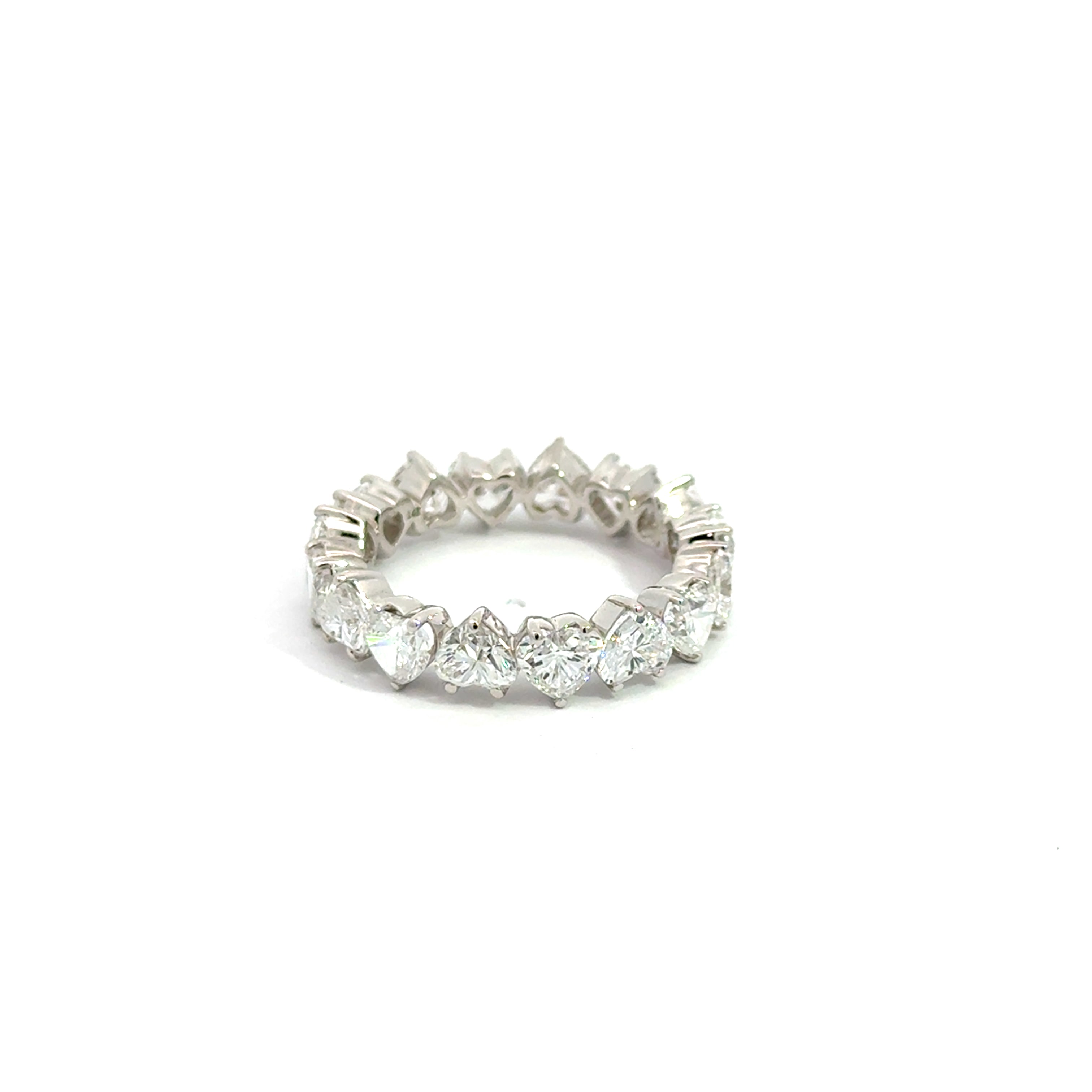 4.44 ct. Heart shape Lab-grown Diamond Eternity Ring 14K White Gold